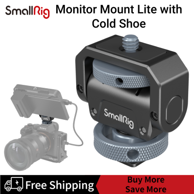 SmallRig Camera Monitor Mount Lite with Cold Shoe, Swivel 360° and Tilt 180° Holder for Field Monitor, LED, Flash and Video Shooting Photography Accessories, Max Load Capacity of 90° Tilt 3.2kg - 3809