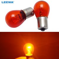 LEEWA 10pcs 1156 S25 12V 21W BAU15S Car Clear Glass Lamp Turn Tail Bulb Auto Indicator Halogen Lamp CA4297