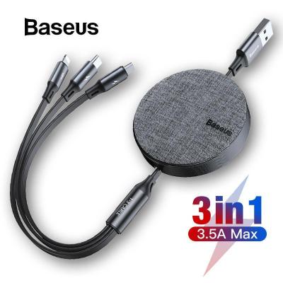 Baseus 3 in 1 USB Cable USB Type C Cable for Samsung Charge Cable Micro USBLiterary Design Gift for Friend (1.2M)