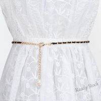 【hot sale】 ℗ B55 Waist Chain Womens Decoration Versatile Korean Fashion Belt with Dress Belt with Thin Waist Seal Pearl Metal Chain GM082