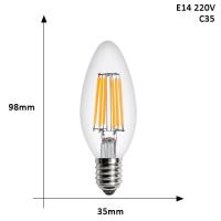 หลอดไฟ LED E27 C35หลอดไฟเอดิสันแนววินเทจ E14 ST64 LED 4W เทียน220V หลอดไฟทรงย้อนยุคบอมบิลล่า LED 8W หลอดไฟเอดิสัน6W