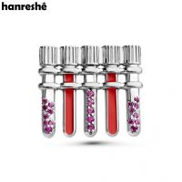 【CW】♝  Hanreshe New Test Tube Brooch Pin with Pink Badge Science Pharmacist Jewelry for Doctor