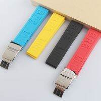 【hot】 New 22 24mm Rubber Watchband Sport Tape Deployment Clasp Logo