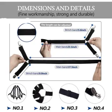 HTF.1-4pcs Bed Sheet Mattress Adjustable Gripper Elastic Clip Holder Strap  Fasteners