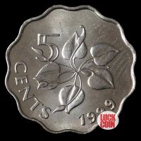 【CC】❉  Swaziland 5 Points Exquisite Special-Shaped Coin 18.5mm Africa Old Year Original