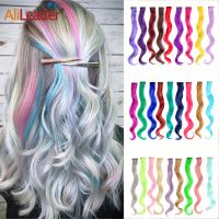 Alileader New Synthetic Wavy Clip On Hair Extension One Piece Rainbow Highlighted One Clip Hair In Curly Extensions Clips Hairs Wig  Hair Extensions
