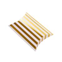 50pcs 14x10x2.8cm Simple high-end hot stamping white cardboard creative small gift packaging box paper folding pillow carton