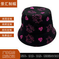 Guangdong Yangxi Hat Factory หน้าจอไหมด้านเดียวและสองด้าน logo หมวกชาวประมงหมวกปักกระถางดอกไม้ .