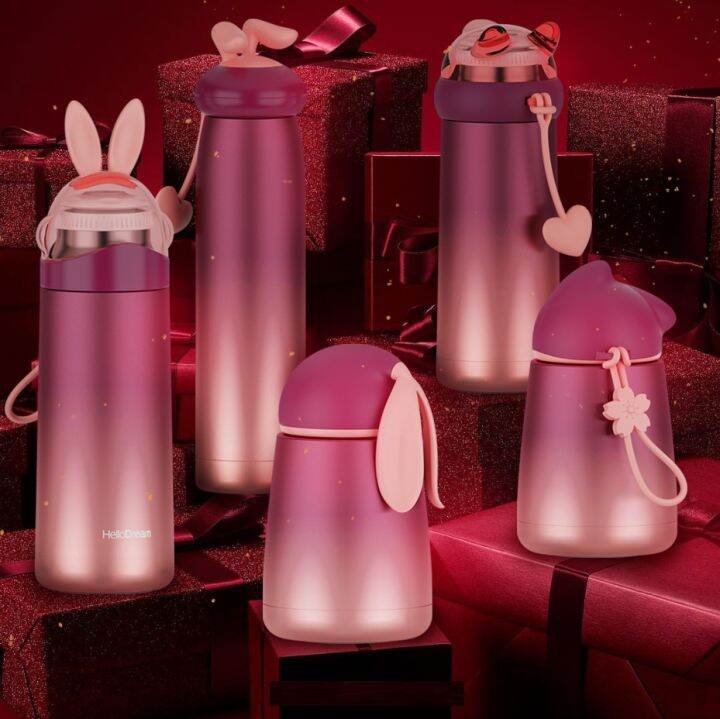 stainless-steel-thermos-cup-vacuum-lightning-rabbit-cartoon-portable-travel-water-bottle-thermos-mug-gift-multi-style-trendy