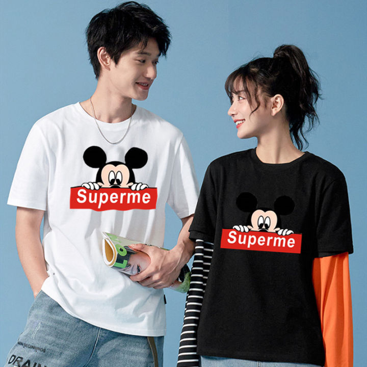 พร้อมส่ง-7-สี-s-xxl-suprememickeyเสื้อยืดแทรนต์เกาหลีมาแรงมากๆ-ผ้านิ่มใส่สบาย-เสื้อคู่-เสื้อครอบครัว