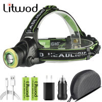 XM-L T6 &amp; COB Led Headlamp Zoom Headlight 18650 Battery USB Rechargeable for Fishing Head Flashlight Lamp Torch Waterproof Light