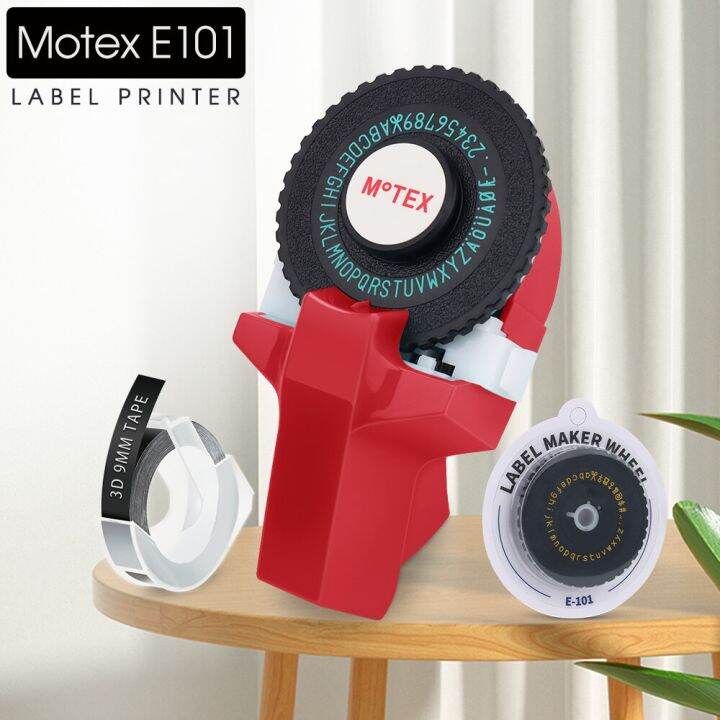 Portable Mini Label Printer Motex E101 Manual Label Maker Handheld