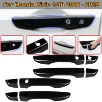 สำหรับ Honda Civic 2016 ครั้งที่ 10 2017 2019 มือจับประตูภายนอกตกแต่ง, Keyless Entry Smart Keyhole เฉพาะอะไหล่รถยนต์