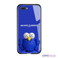 UCUC เคสโทรศัพท์เคสสำหรับ OPPO A12e A3Sแก้วกรณีแฟชั่นแบรนด์ยอดนิยมน้ำกรณีการ์ตูนฉบับกระจกนิรภัยปลอกบางซิลิโคนขอบโทรศัพท์ปก