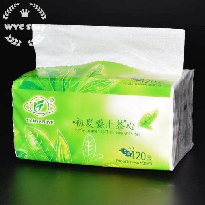 VINKA Facial Tissue Organic Green Tea Facial Tissue 3 PLY ( 480 Sheets ...