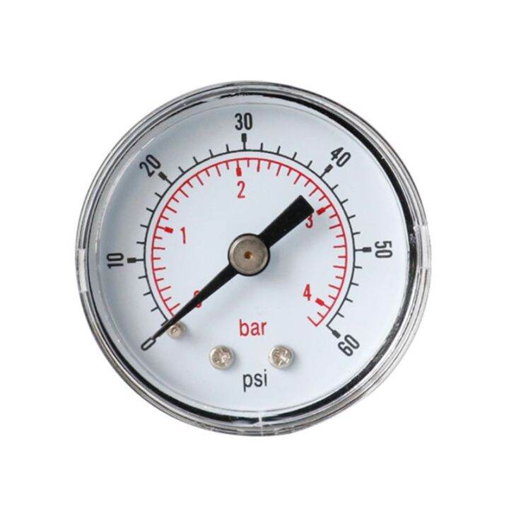 Pressure Gauge 40mm 1/8 BSPT Rear Back 15-300 PSIand Bar 15,30,60.100 ...