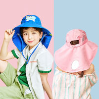 Summer Children Sun Hat Kids Outdoor Neck Ear Cover Anti UV Protection Beach Caps Kids Boy Girl Travel Flap Cap For 1-19 Years