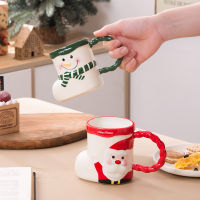 Spot parcel post Santa Snowman Mug Hand Painted Coffee Cup Ceramic Water Cup Creative Christmas Gift