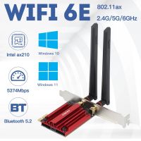 Fenvi Wifi 6E Intel Ax210ตัวรับสัญญาณ Wifi 5374Mbps บลูทูธ5.2 Ax210การ์ดเครือข่าย Wifi 2.4G/5G/6Ghz 802.11AX คอมพิวเตอร์ตั้งโต๊ะ