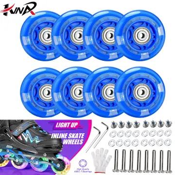 4pcs Luminous Light Up Roller Skate Wheels with Bearings Roller Skates  Accessories