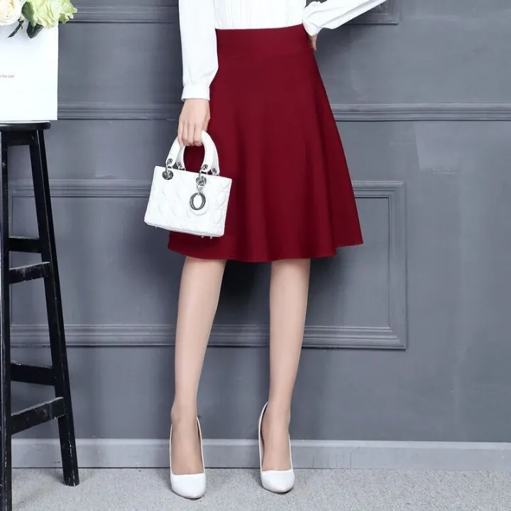 cc-skirts-m-3xl-pleated-elastic-waist-middle-skirt-all-match-office-skin-friendly