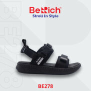 Giày Sandal Nữ Unisex BeRich BE278, Màu Đen, Khóa bấm,Đế cao su đúc