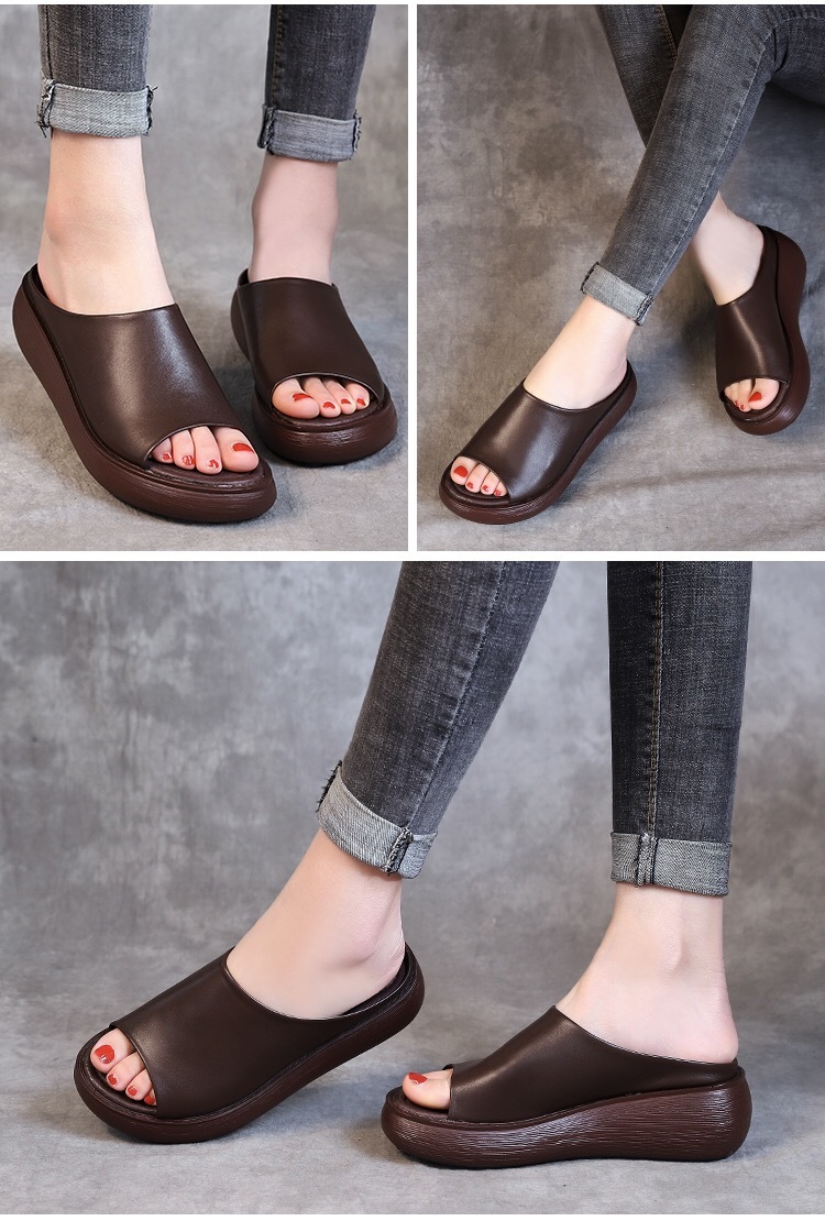 Details about   2019 Summer New Women Fashion Sandals Wedges shoes Leather Sandles Slipper 