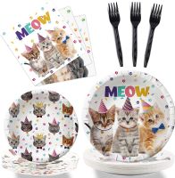 Disposable Cats Birthday Tableware Cat Party Decorations Birthday - Party Supplies - Aliexpress