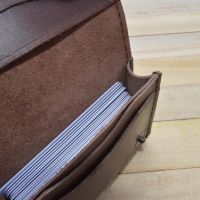 Card Wallet Fit A Lot Of Unique And Simple Genuine Cow Leather Brown Cards