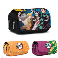 Demon Slayer Pencil Case Students Schoolbag Stationery Anime Cases for School Cool High Capacity Multi-function Brush Bag Gift