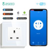 【LZ】✜  Bseed reino unido padrão tomada de parede wifi inteligente vida app controle google alexa tomada inteligente único painel vidro 13a