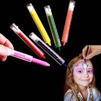 6pcs Colorful Body Face Makeup Painting Pen Kids DIY Watercolor Pen Halloween Party DIY Drawing Crayon Stick for Children Art