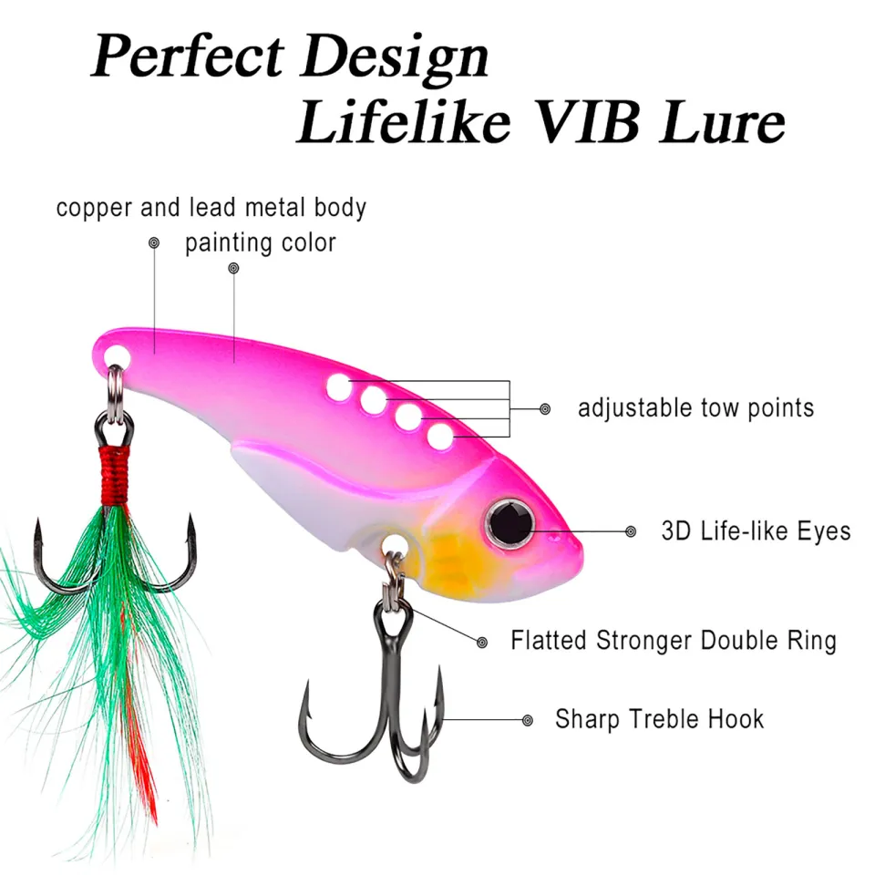 Outdoor Lizard Fishing Lures 55mm 11g 8-color Vib Metal Lure Bait
