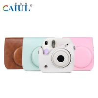 Caiul กระเป๋าหนังพียูป้องกันสำหรับกล้องฟิล์มสำเร็จรูปสำหรับ Fujifilm Instax Mini 7 + / 7S พร้อมสายรัด