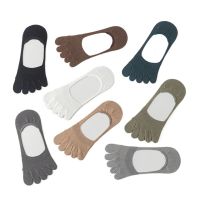 LACHAPELLE สีทึบผ้าฝ้ายแบบมองไม่เห็น,ถุงเท้าห้านิ้วเท้าถุงเท้าห้านิ้วถุงเท้าถุงเท้าข้อเว้าผู้ชายฤดูใบไม้ร่วงฤดูร้อนถุงเท้าข้อต่ำ