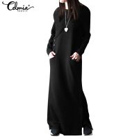 ▪ CELMIA Women Casual Oversized Buttons Side Slit Loose Long Dress