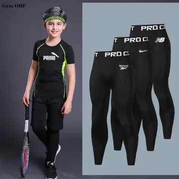 Childrens Boys Girls Base Layer Trousers Sports Tights Cycling Performance  Kids | eBay