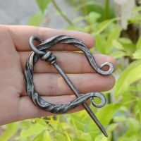 QIHE JEWELRY Twisted Viking Clasp Penannular Brooch Cloak Pin Metal Scarf Pin Gift Men Women Viking Jewelry Viking Gifts Headbands