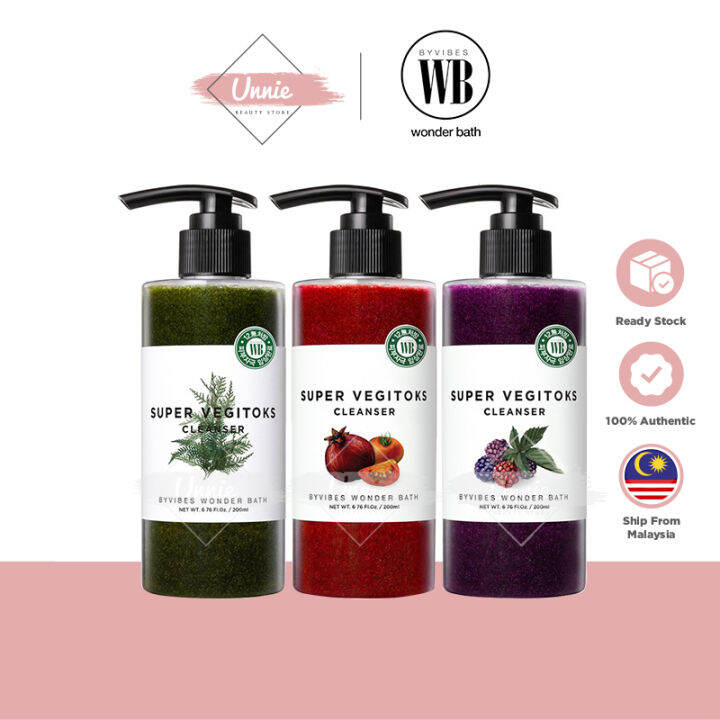 WONDER BATH Super Vegitoks Cleanser 300ml WB Cleanser 蔬果泡泡洗面乳 [Unnie ...