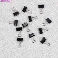 12Pcs Black Metal Paper Clip Binder Clips Notes File Letter Photo Binding Office Stationery Supplies