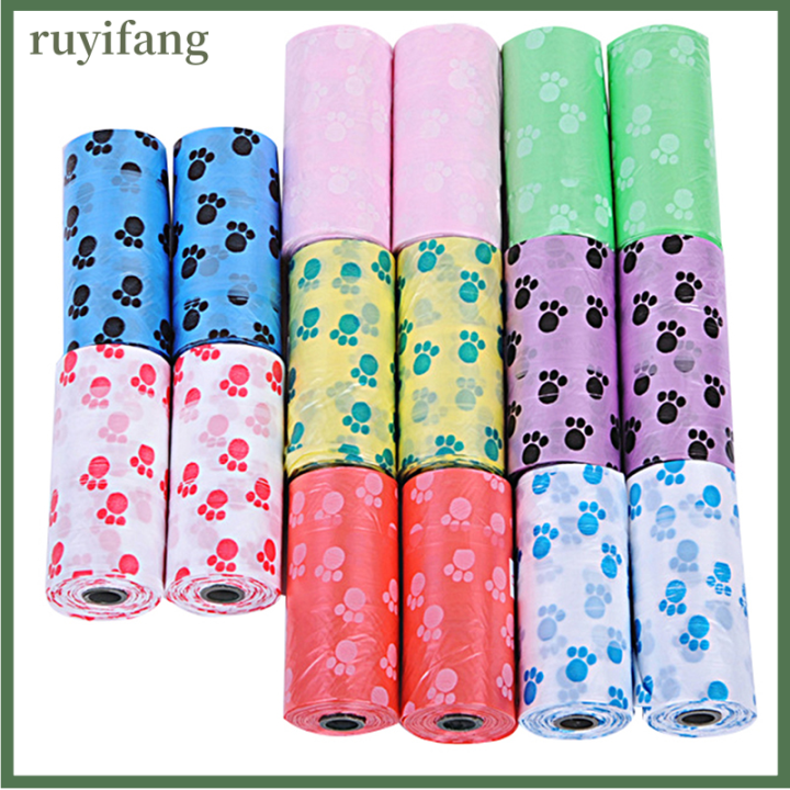 ruyifang-10x-rolls-pet-dog-puppy-cat-poo-poop-ขยะทิ้งถุงทำความสะอาด