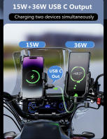 ที่วางศัพท์รถจักรยานยนต์15W Wireless Charger สำหรับ Moto Motorbike Mirror ขาตั้งมือถือรองรับ USB C Fast Charging Cellphone Mount