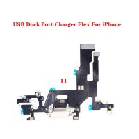 10PCS ชาร์จพอร์ต USB Dock Flex Cable สําหรับ iPhone 11 Pro MAX พร้อมไมโครโฟนหูฟังเปลี่ยนซ่อมแจ็คเสียง