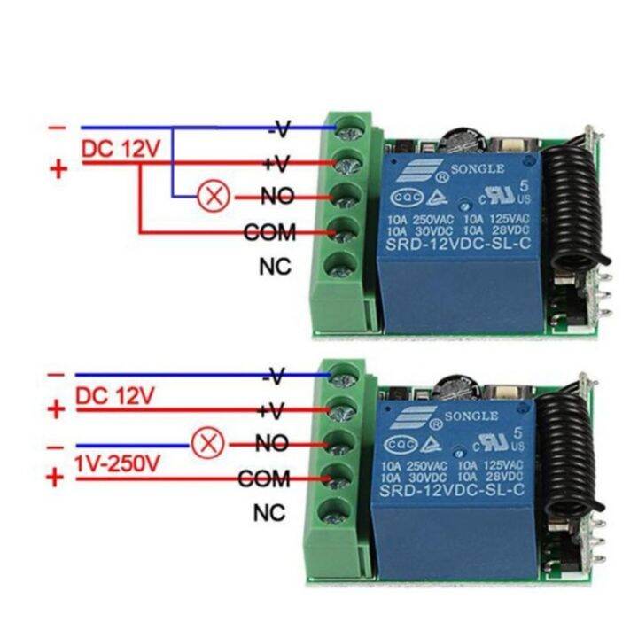 dc-12v-1ch-ช่องรีโมทคอนโทรลไร้สายสวิทช์-dc12v-รีเลย์โมดูลรับสัญญาณเครื่องส่งสัญญาณ433-mhz