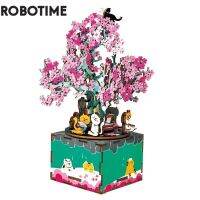 Rootime 148ชิ้นแบบหมุนได้ต้นไม้เชอร์รี่3D ปริศนาไม้เกมประกอบกล่องดนตรีของเล่นของขวัญสำหรับเด็กเด็กผู้ใหญ่ AM409