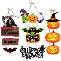 Pumpkin Ghost Pendant Home Door Festive Halloween Accents Pendants Halloween Door Sign Halloween Wooden Ornaments
