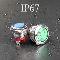 16mm Waterproof Chrome Metal Indicator Light 12V 24V 220V Red Green Blue White Amber Pilot Lamp Signal Light Screw Terminal