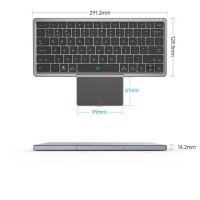 Multi-Device Foldable Bluetooth Keyboard with Touchpad Rechargeable Wireless Keyboard with Touchpad Foldable Case for Ipad PC