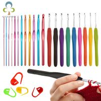 ❐▣ 12Pcs/9Pcs Knitting Needles Soft Grip Handle Yarn Crochet Needle Weaving crochet hook Needles DIY Craft Tools GYH