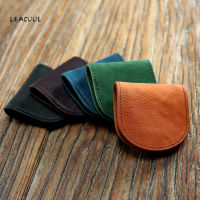 Vintage Handmade Genuine Leather Coin Purse Men Portable Cowhide Mini Small Wallet Purses Case Bag Holder For Women